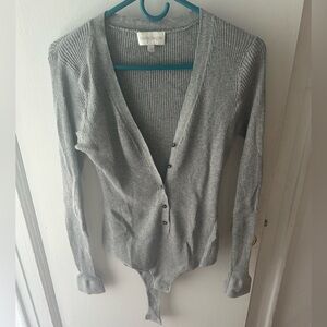 Favorite Daughter Gray Ribbed Women's Sweater